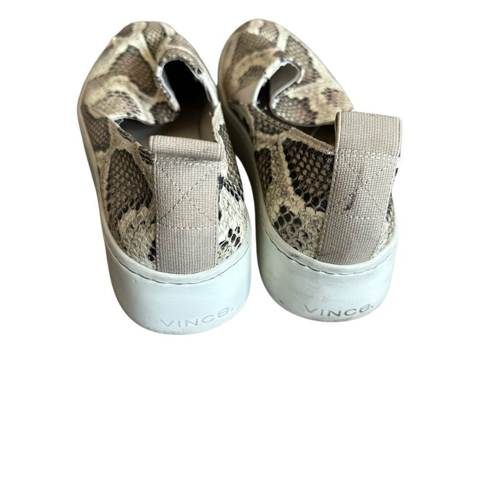 Vince Saxon 2 Slip On Sneakers Flats Snakeskin Python Leather Size 7 Women's - Picture 8 of 14